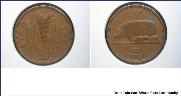 1964 halfpenny ireland