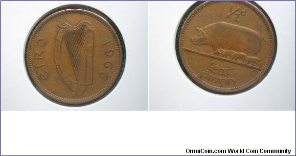 1966 halfpenny ireland