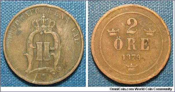 1879 Sweden 2 Ore