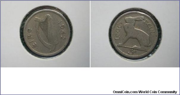 1942 threepence ireland