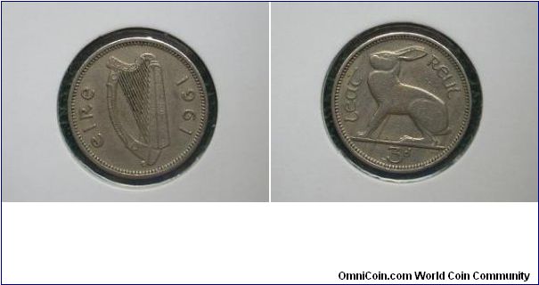 1961 threepence ireland