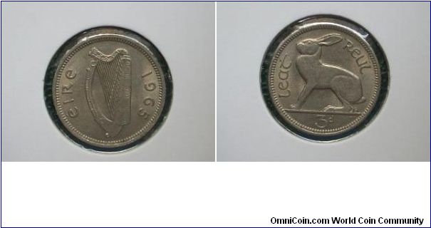 1965 threepence ireland