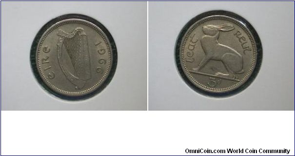1966 threepence ireland