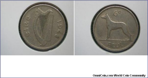 1948 sixpence ireland
