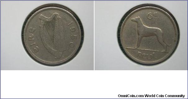 1950 sixpence ireland