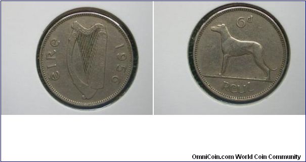 1956 sixpence ireland