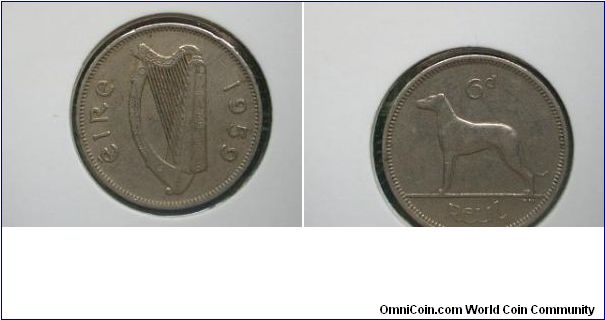 1959 sixpence ireland