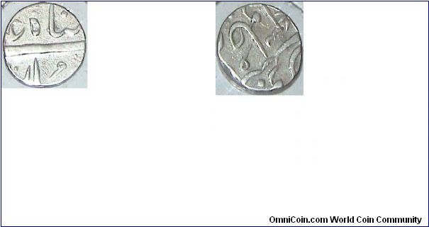 1/2 Rupee. Bombay Presidency. Maharaja  Alamgir II. Silver coin.