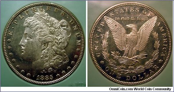 1885 Morgan DMPL cert. by NTC: MS-64 DMPL. My first DMPL!