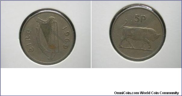 1969 5 pence ireland
