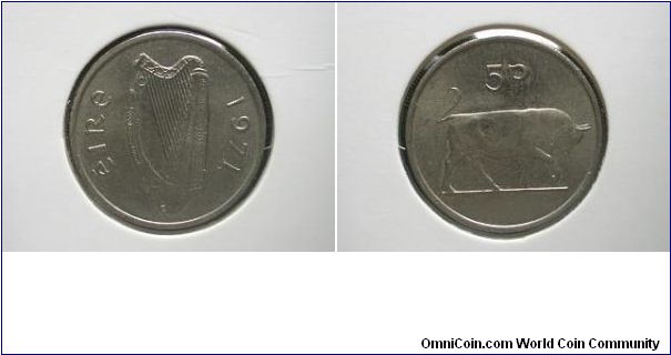 1971 5 pence ireland