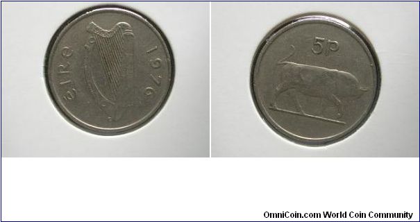 1976 5 pence ireland