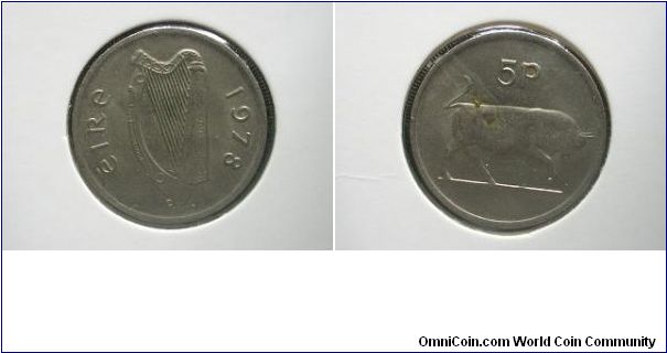 1978 5 pence ireland