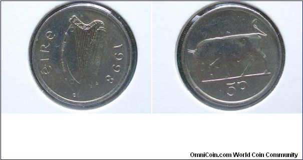 1998 5 pence ireland