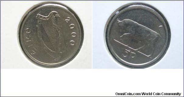 2000 5 pence ireland