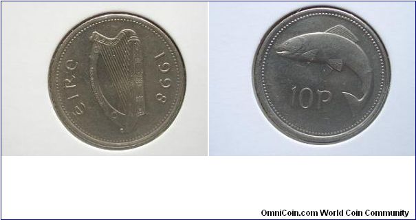 1998 10 pence ireland