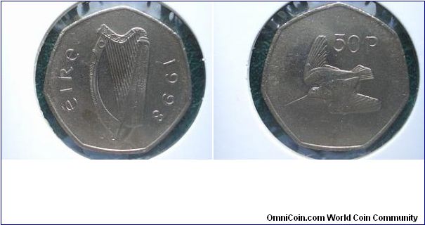 1998 50 pence ireland