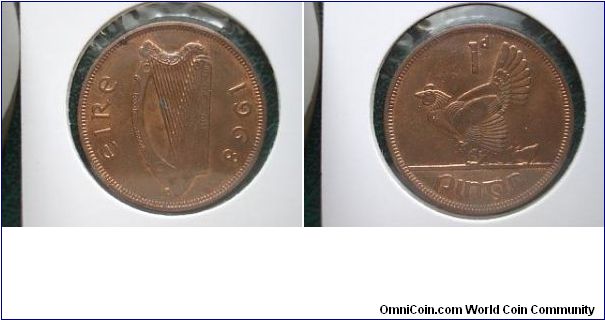 1968 penny ireland chickless variety