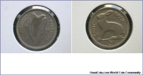 1928 threepence ireland