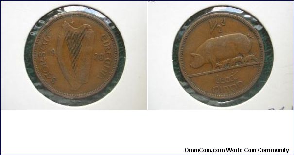 1928 halfpenny ireland