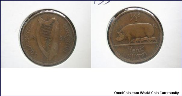 1933 halfpenny ireland