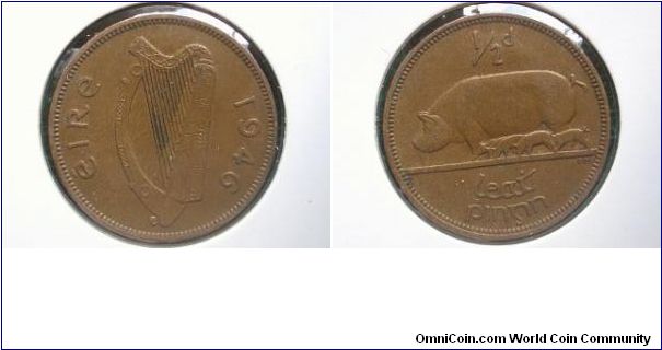 1946 halfpenny ireland