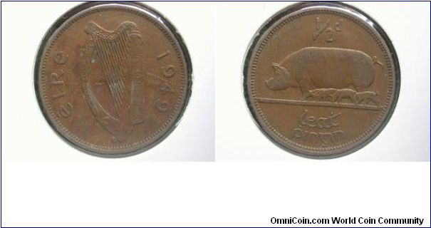 1949 halfpenny ireland