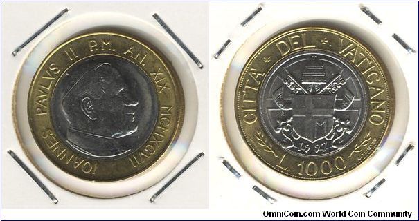 Vatican City 1000 lire 1997