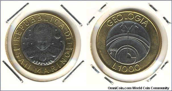 San Marino 1000 lire 1998