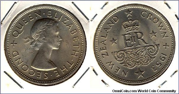 New Zealand 1 crown 1953 - Coronation