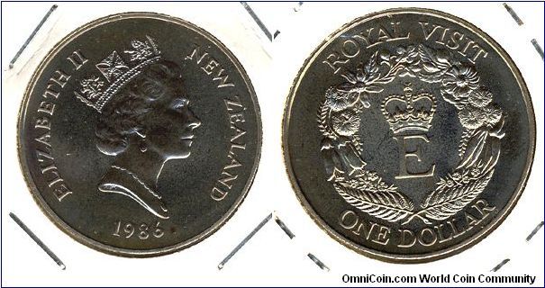New Zealand 1 dollar 1986 - Royal Visit