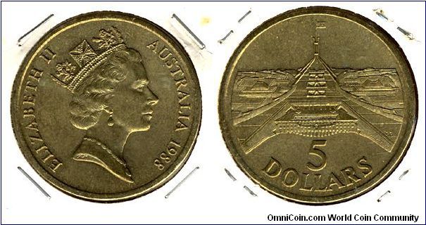 Australia 5 dollars 1988 - Australian Parliament