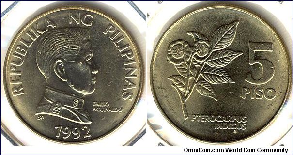 Philippines 5 piso 1992