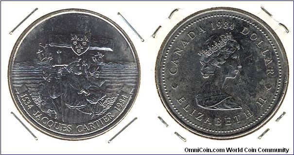 Canada 1 dollar 1984 - Jacques Cartier 450th Anniv.