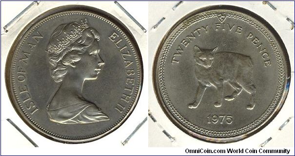 Isle of Man 25 pence 1975