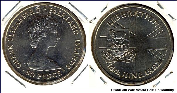 Falkland Islands 50 pence 1982 - Liberation