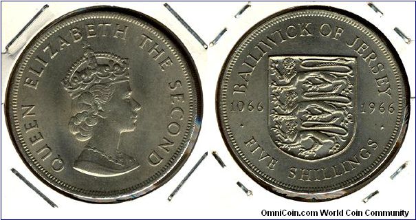 Jersey 5 shillings 1966 - Norman Conquest 900th Anniv.