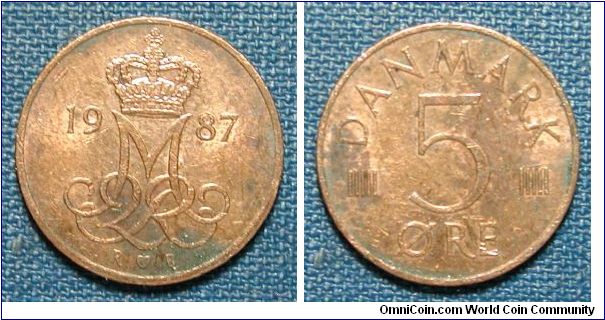 1987 Denmark 5 Ore