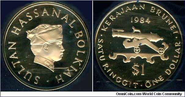 Brunei 1 dollar 1984 - Proof issue