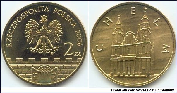 Poland, 2 zlote 2006.
Historical Cities in Poland - Chelm.