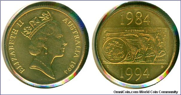 Australia 1 dollar 1994(S) - Decade of the Dollar Coin