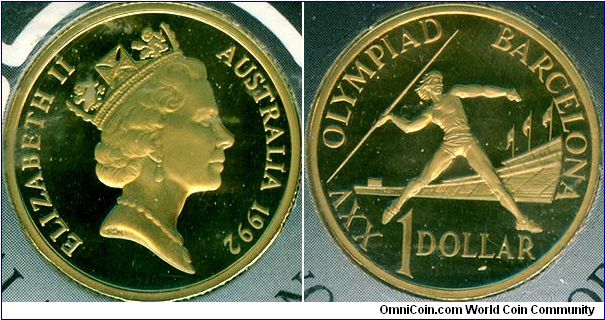Australia 1 dollar 1992 - XXV Barcelona Olympics, Proof issue