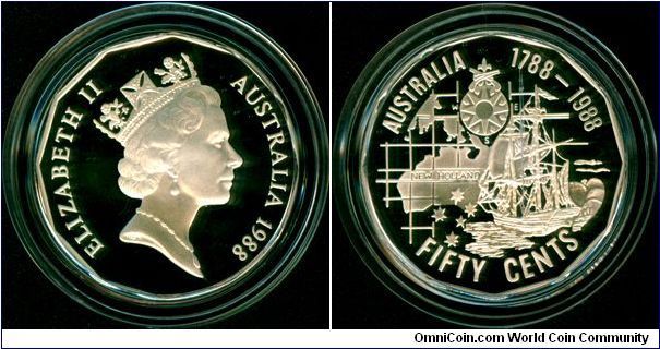 Australia 50 cents 1988 - Bicentenary, Silver proof issue
