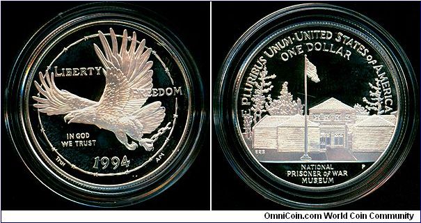 USA 1 dollar 1994-P - Prisoner of War Museum, Proof issue
