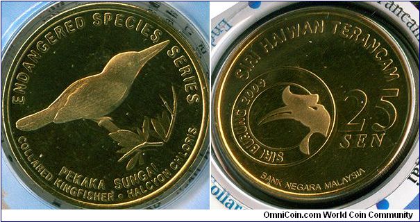 Malaysia 25 sen 2004 - Endangered Species Series 2: Collared Kingfisher