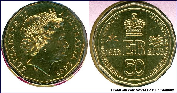 Australia 50 cents 2003 - Coronation 50th Anniversary