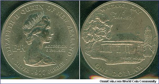 New Zealand 1 dollar 1977 - Silver Jubilee of Accession