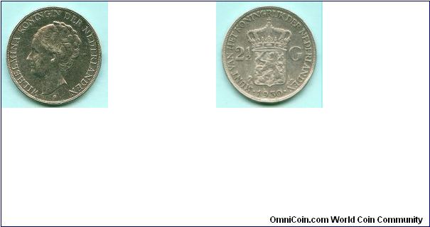 Km#165 2.5 Gulden 1930