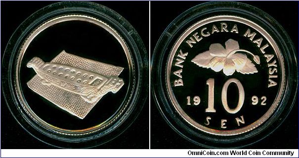 Malaysia 10 sen 1992 - Silver proof