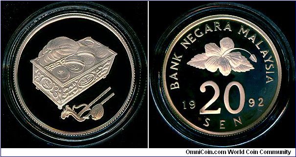 Malaysia 20 sen 1992 - Silver proof